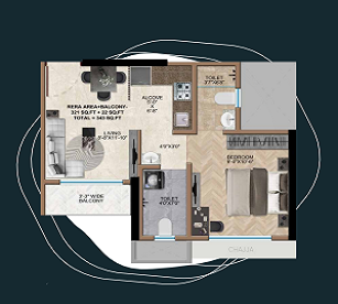 Green Square Ghodbunder Road Thane 1BHK Plan