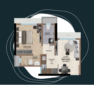 Green Square Ghodbunder Road Thane 1BHK Plan